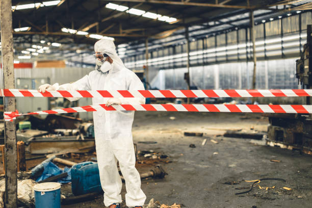 Professional Biohazard Cleanup technician working in Locust Grove, GA